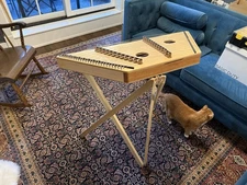 Hammer Dulcimer. Hammers, Case, Stand, and Accessories.