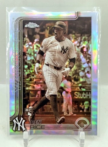 2025 Topps Chrome Ben Rice ROOKIE Silver Sepia Refractor SP Holo Yankees RC A