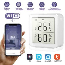 Wifi Wireless Temperature Humidity Sensor, Wireless, Remote Control White