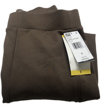Adidas Womens S Active Wide Leg Pants Brown High Rise Zip Pockets NWT