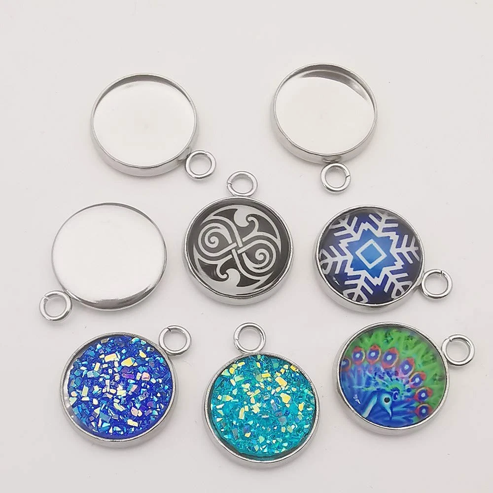 20 Pcs Fit 25mm Stainless Steel Round Blank Bezel Pendant 25mm-20pcs, Silver image 4