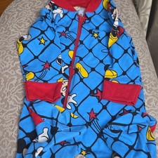 Old Navy 0-3M 2-Piece Set Mickey Mouse Coverall Bodysuit Full Zip Blue Gray