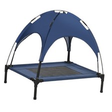 Haustierbett Mit Baldachin, Hundebett, Klappbar, Wetterbest&auml;ndig, Blau