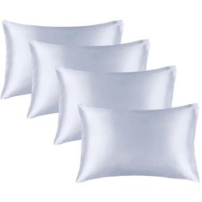 Luxury Satin Pillowcase Set, 20x36 King, Hair Frizz Control, Blue