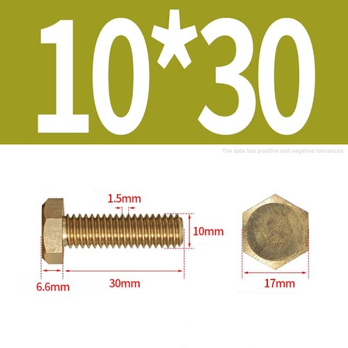 M3-M12 High Tensile Brass Set Screws Metric Hex Head Fully Threaded Bolts DIN933 - Picture 67 of 88