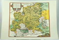 Wirtenberg Ducatus Heidelberg Vintage German Geographic Urban Map Art Print