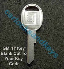 1977, 1981 Buick Estate Wagon OEM GM 'H' Key Blank Cut To Your Key Code