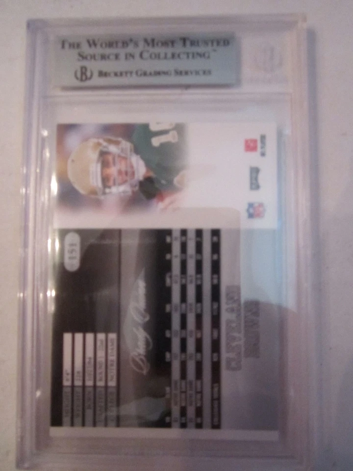 2007 BRADY QUINN #151 BECKETT GRADED 9 MINT FOOTBALL CARD - TUB ABB - Image 2 of 2