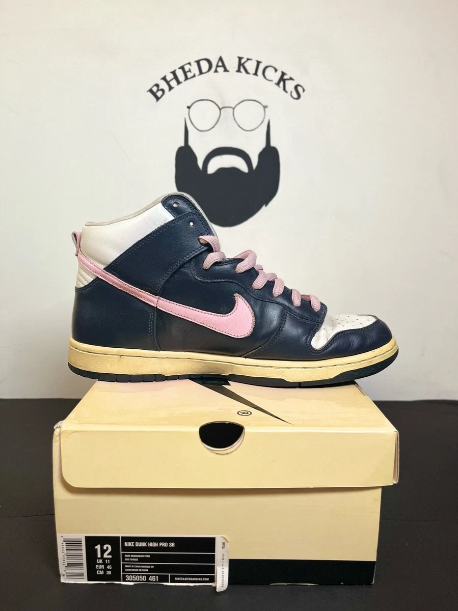 Nike Dunk High Pro “Shy Pink” Size 12 Mens 2005 White Blue 305050