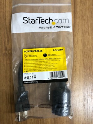 StarTech  1ft (30cm) Heavy Duty Extension Cord PAC520PLR1