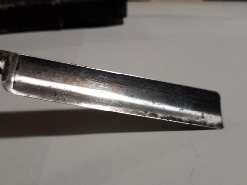 "Maniglia in celluloide cascata rasoio dritto vintage lama in acciaio al carbonio con scatola 9,5" - Foto 16 di 21