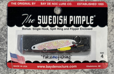 Bay De Noc Swedish Pimple Ice Fishing Jig 4 White Ice