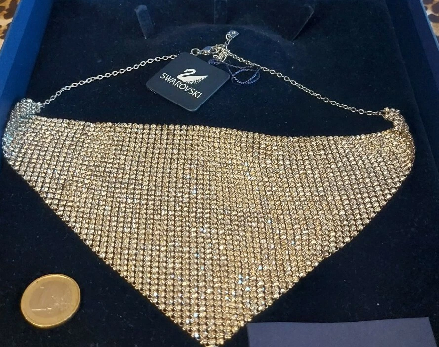 Collana Swarovski originale e mai usata! Fazzoletto cristalli luminosissimi rara - Immagine 2 di 4