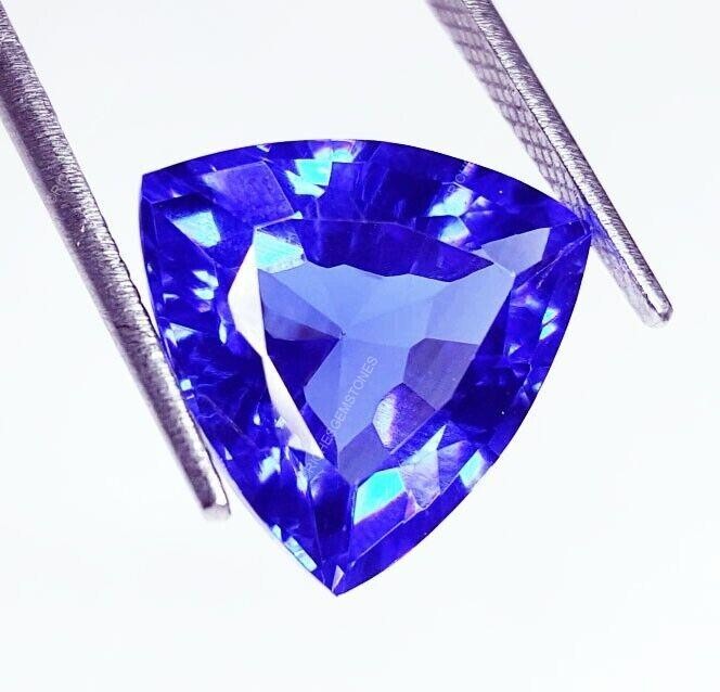 8-10 Ct Authentic Sri Lankan Blue Sapphire Trillion Cut Certified Loose Gemstone