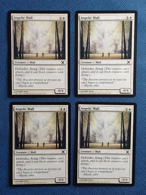 MTG 4x Angelic Wall x4 LP Tenth 10th Edition Magic the Gathering Playset