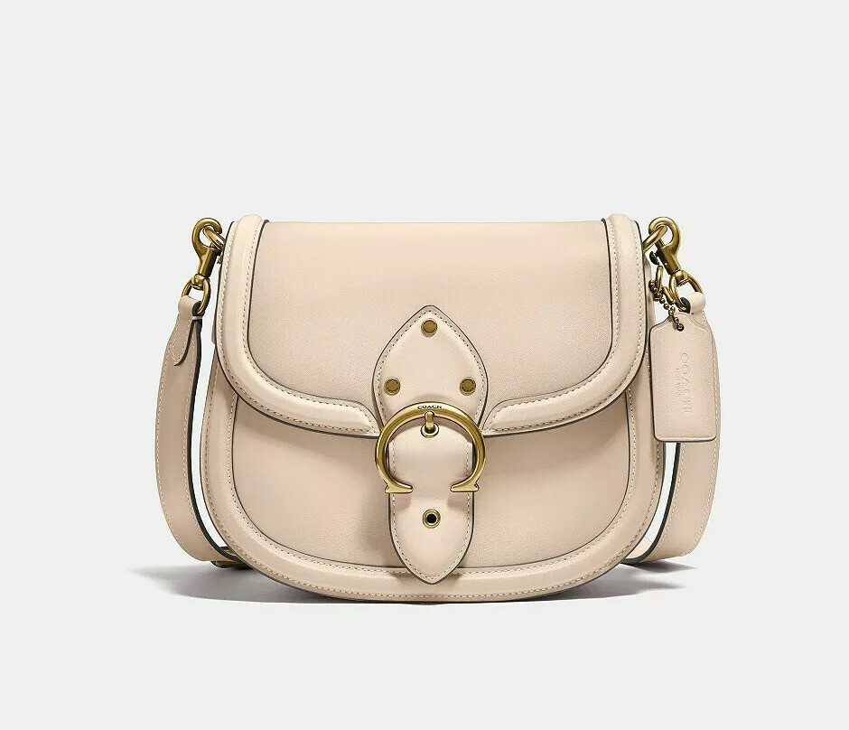 ❤️ Coach Beat Saddle Leather Brass/ivory Bag In Original Packaging