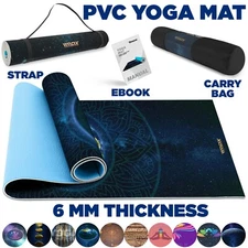 Yoga Mat by RDX, Pilates, Gym, Workout, Fitness Mat, Thick, Travel Yoga Mat