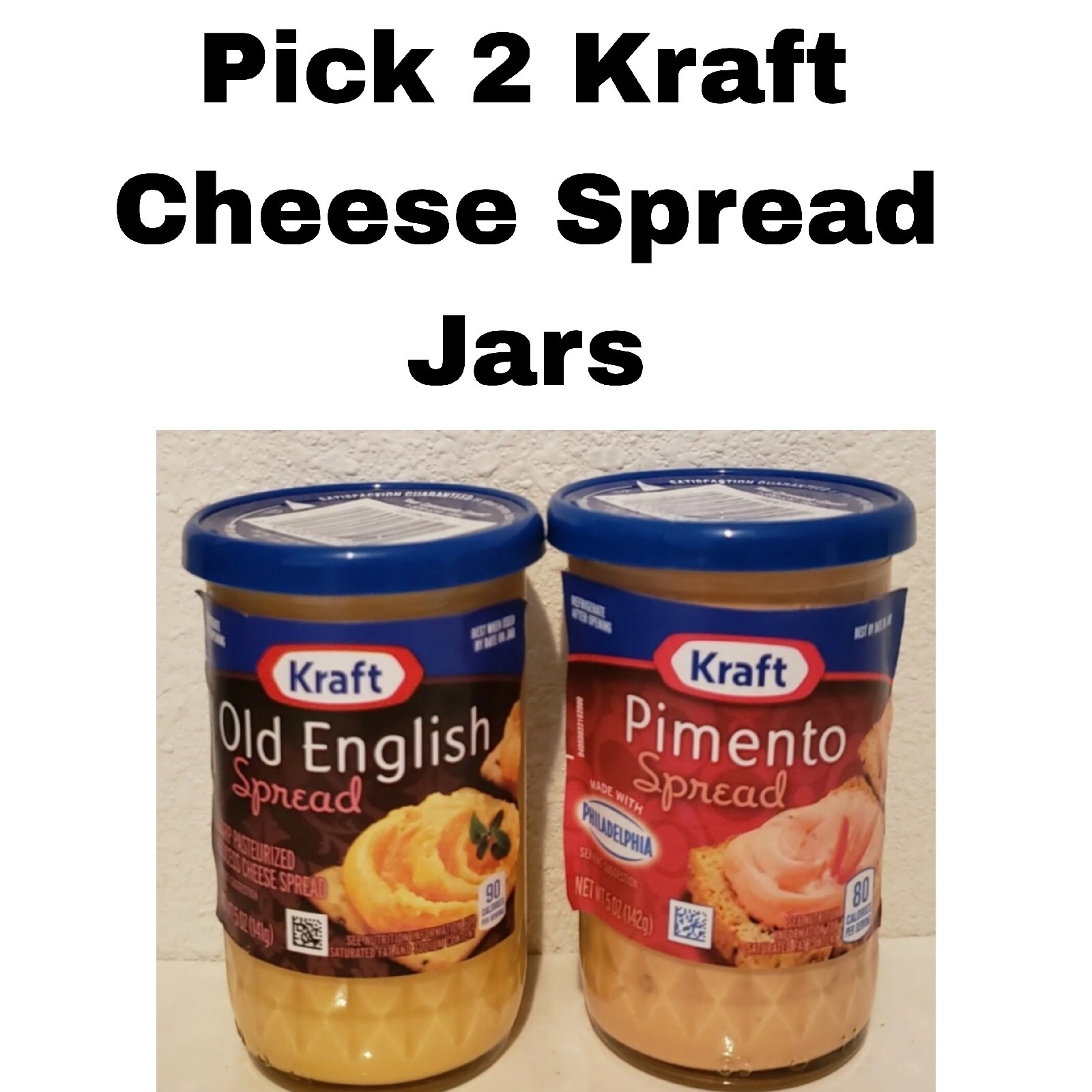 Pick 2 Kraft Cheese Spread Jars Old English or Pimento Spread eBay