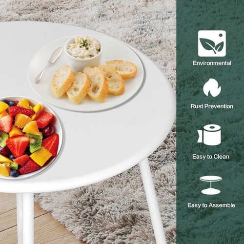 Outdoor Side Tables Small Round Metal End Table Portable Indoor for Patio Yard - Picture 39 of 70