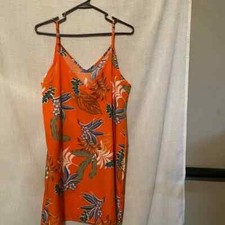 SHEIN Orange Floral Print Dress