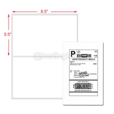 8.5 x 5.5 Self Adhesive Shipping Mailing Labels Half Sheet Round Corner 50-4000