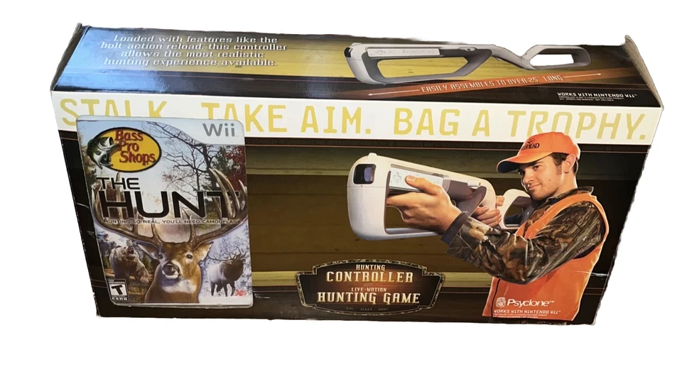 PSYCLONE Bass Pro Shops Hunting Controller GUN with The Hunt Game NINTENDO WII - Image 2 of 4