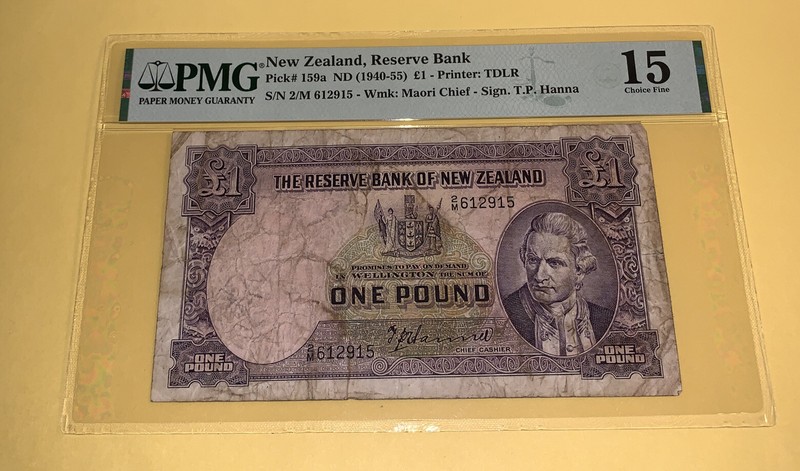 PMG New Zealand, Reserve Bank 1 Pound Banknote ND(1940-55) p159a 15