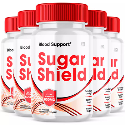 Sugar Shield Blood Sugar Support Capsules - Natural Blend Formula (5 Pack)