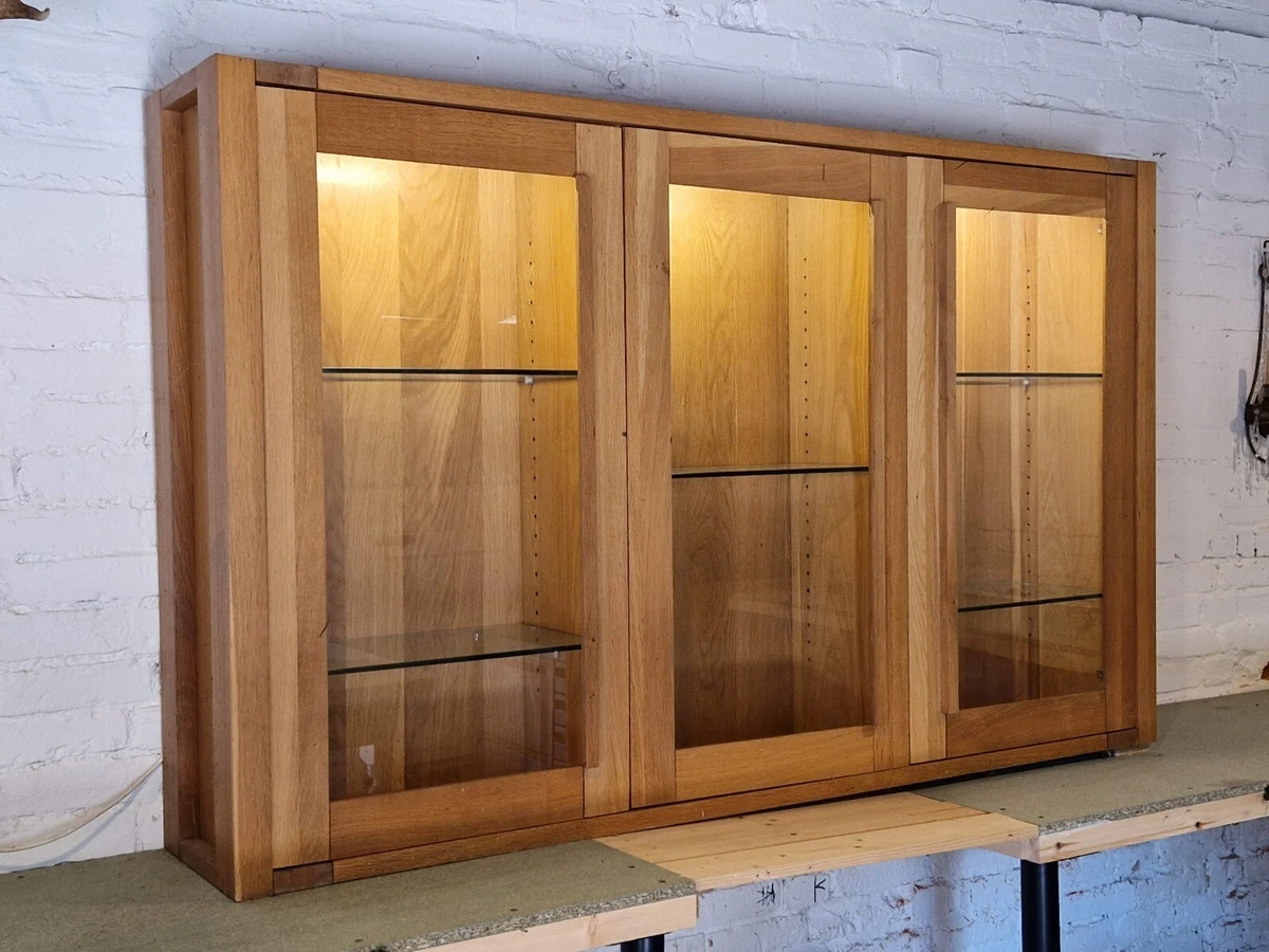 Oak glass cabinet sale doors