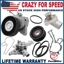 Water Pump Thermostat Tensioner Belt Kit M112 for Mercedes Benz E320 CLK320 1998