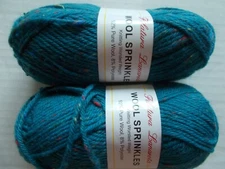Filatura Lanarota Wool Sprinkles yarn, teal, Peru, lot of 2 (104 yds ea)