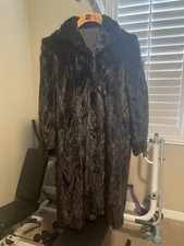 Long Length Real Black Mink Fur Coat Vintage
