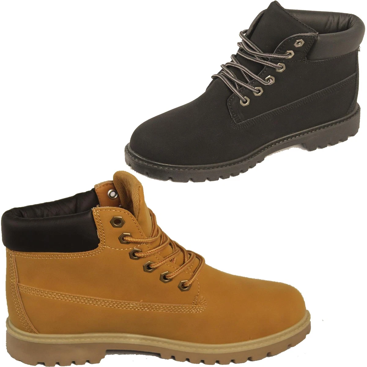Mens Lace Up Ankle Winter Boots Warm Combat Hiking Work High Top Walking Boot
