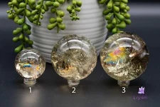 Citrine Sphere w/Rainbows 1.6"-2.4"/40mm-43mm