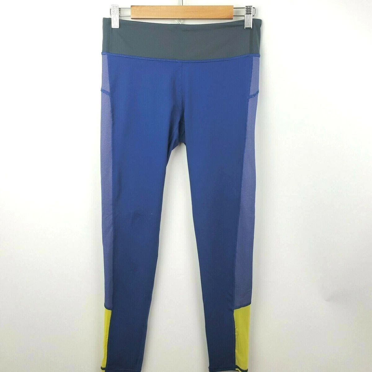 Aerie Leggings Women s Yellow Gray Color Block Athletic Leggings Women Size M