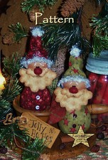 Patti's Ratties Primitive Christmas Santa Doll Ornies Paper Pattern 391