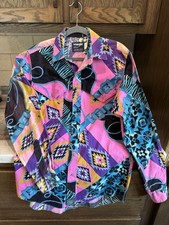 Wrangler Men's Vintage Brushpopper Western Kitschy 80s/90s Size 15 1/2 X 35 USA