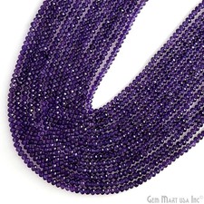 Amethyst Rondelle Beads, 100 Natural Gem Strand, Faceted, 3-4mm, 12.5 Inch