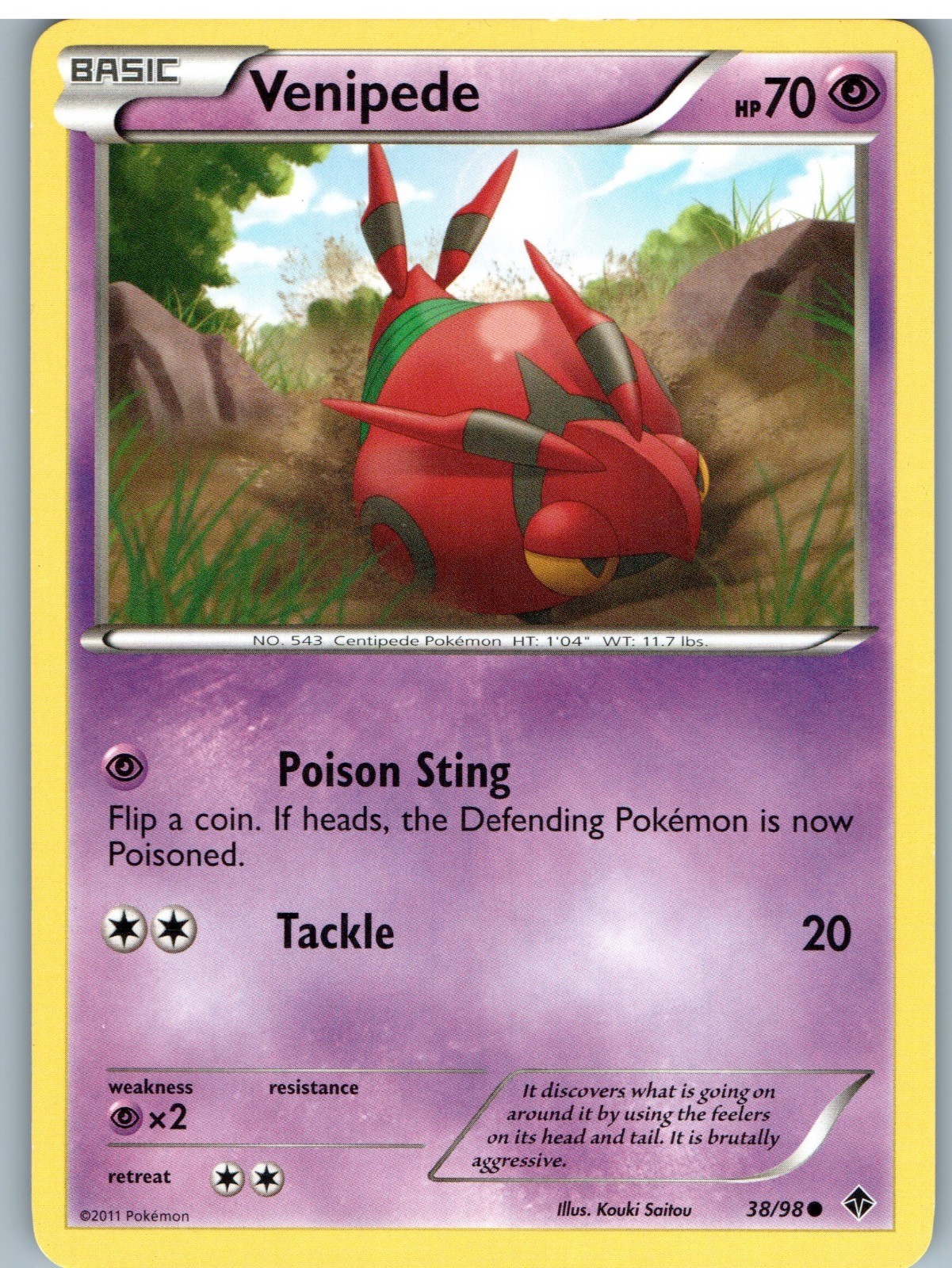 Venipede 38/98 Common Emerging Powers Pokemon Moderately Played