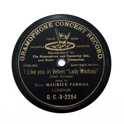 MAURICE FARKOA ''I Like You In Velvet'' 1905 Original Cast G&T G-C-3-2254 [78 RPM]
