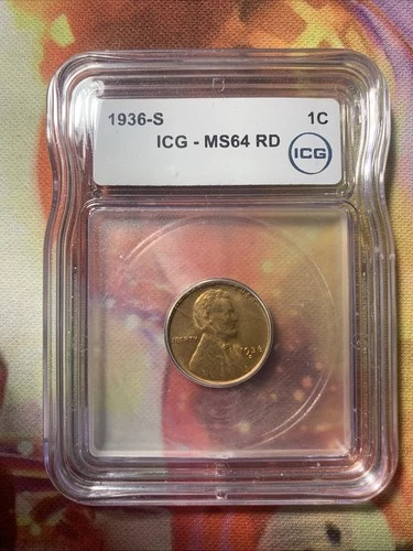 1936-S Lincoln Cent ICG Certified MS64 Red