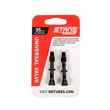 Stans No Tubes 369212 35 mm PVC Aluminum Tubeless Valve Stems, Black
