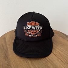Vintage 90s Bike Week Daytona Beach Snapback Hat Cap Black Adjustable