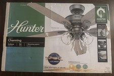 Hunter Channing 52 in. Indoor Matte Silver Ceiling Fan with Light