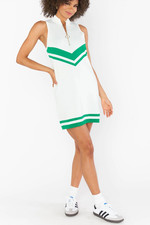 Show Me Your Mumu Zoe Zip Chevron Knit Green White Dress Medium NWT USA