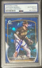 Jackson Merrill SIGNED PSA Authentic Auto 2023 Bowman Chrome Sapphire BCP-244