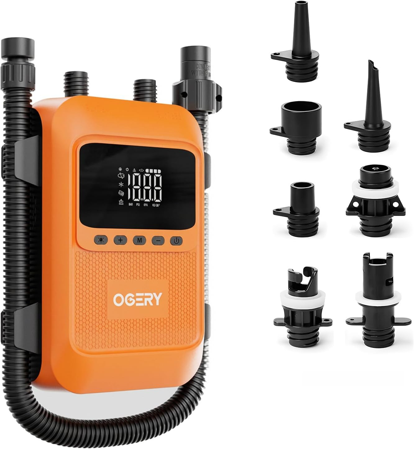 Bomba eléctrica para tabla de remo - Inflación y deflación de doble etapa 35 % más rápida, hasta