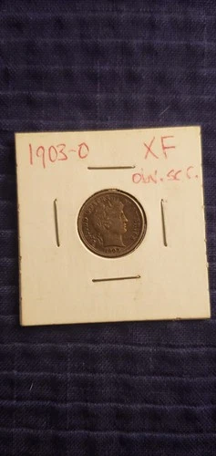1903-O Barber Dime XF, round