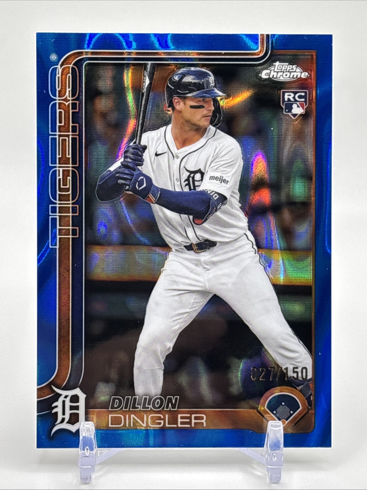 2025 Topps Chrome Dillon Dingler RC #274 Blue Lava Refractor /150 SSP Tigers