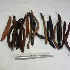Leather Hair Curlers Lot of 20 With 2 In 1 Curler Antique Victorian